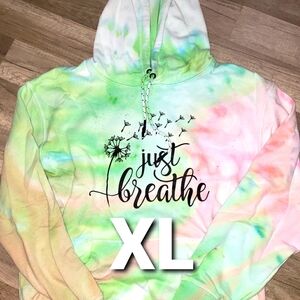 JUST BREATHE Custom tie dye Hoodie